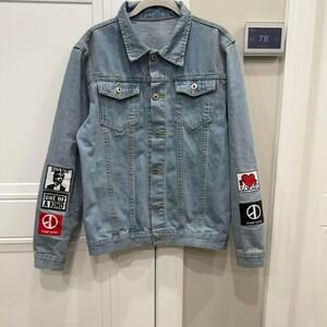 Men's‎ Multi-coloured patch denim jacket